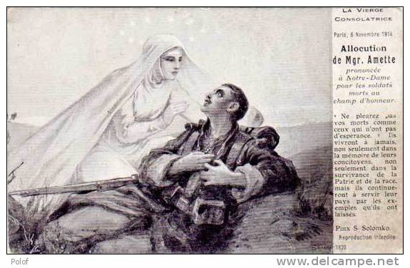 SOLOMKO - MILITARIA - La Vierge Consolatrice - Allocution De Mgr Amette  (24878) - Solomko, S.