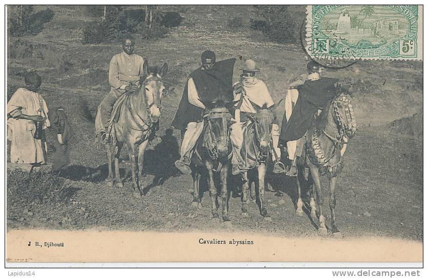 YS 872 / CPA COTE DES SOMALIS - CAVALIERS ABYSSINS - Somalia