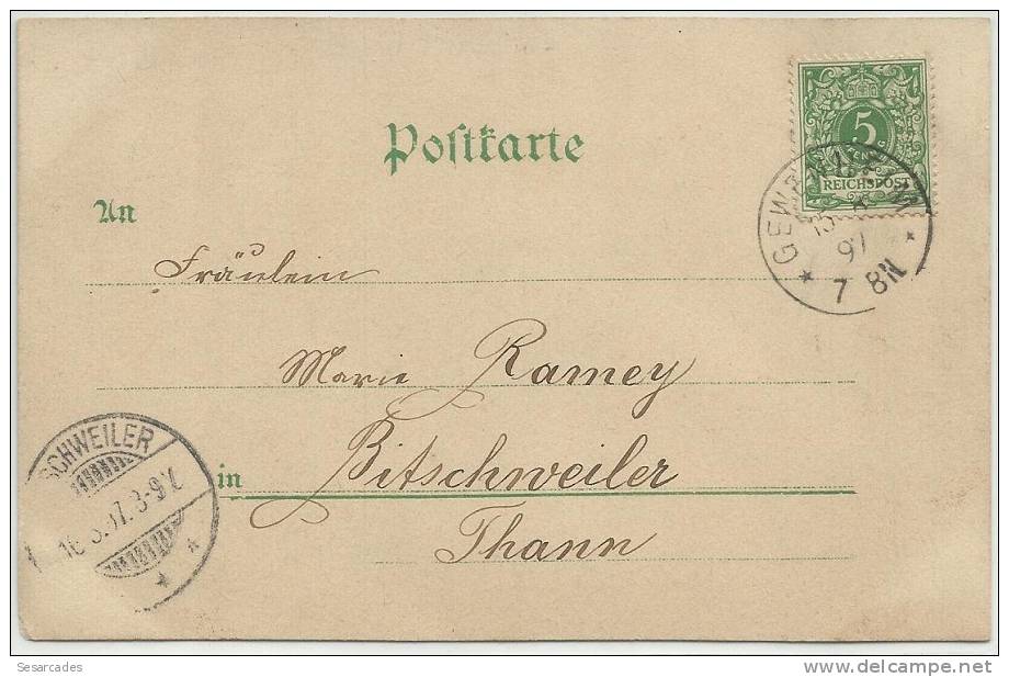 SOUVENIR DE CHATEAU SONNENBERG, 1897, Etablissement Hydrotherapique KNEIPP Depuis 1895 - Altkirch