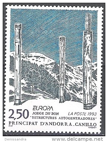 Andorre Français 1993 Michel 451 Neuf ** Cote (2008) 2.00 Euro Europa CEPT Structures Autogénératrices De Jorge Dubon - Unused Stamps