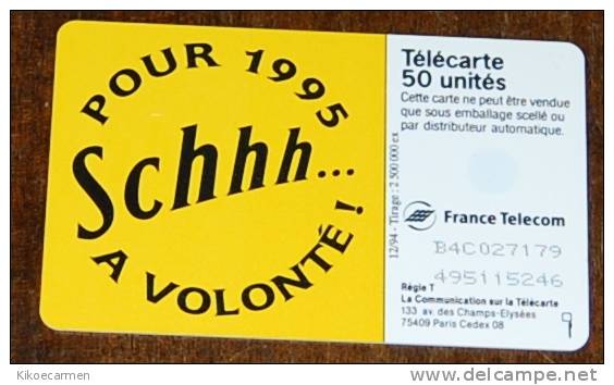 2scans Francia France Telecom TELECARTE 50 Unites 1994 SCHWEPPS POUR 1995 A VOLONTE Drink Beverage Feeding - Alimentazioni