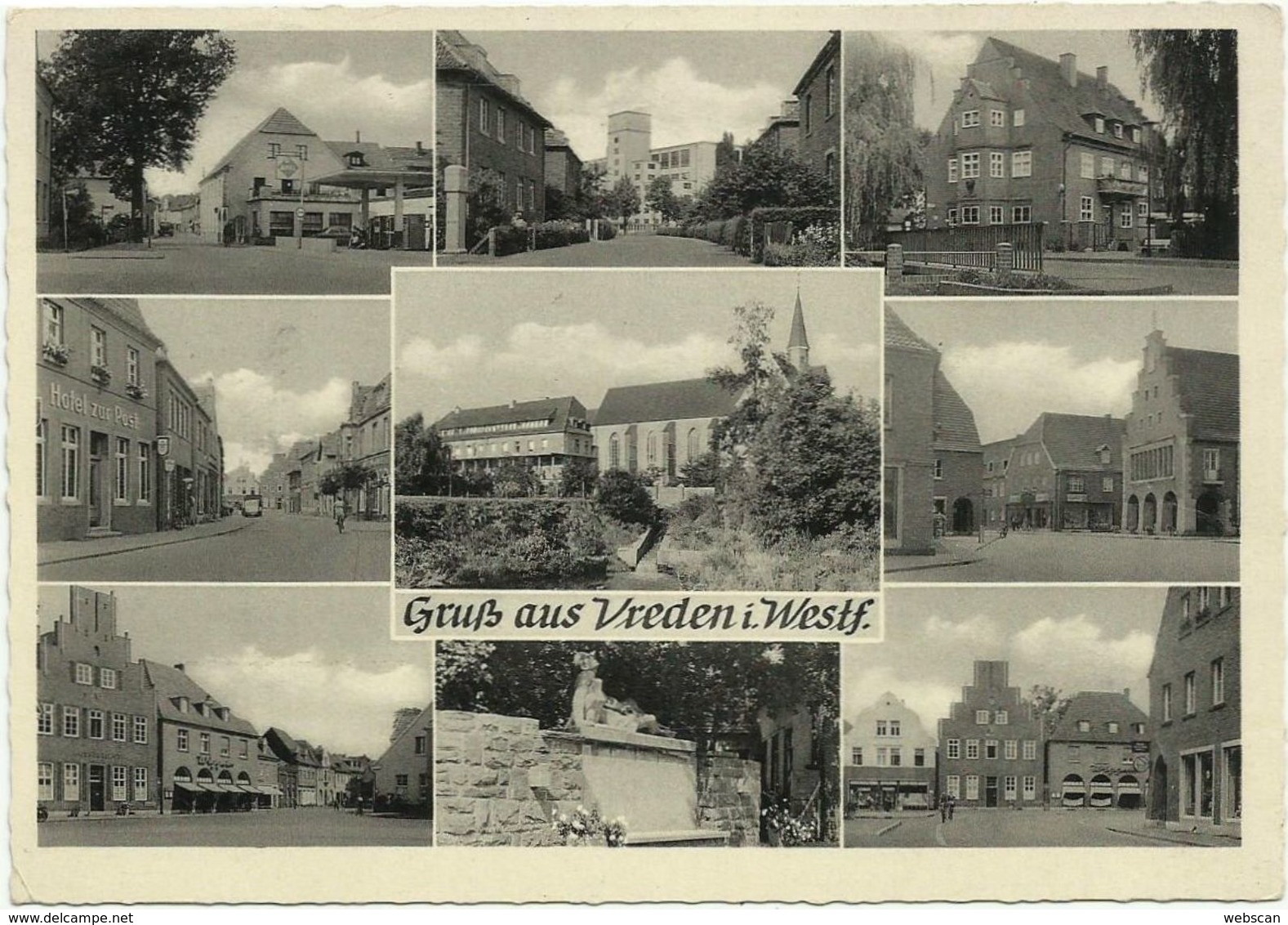 AK Vreden Westfalen Mehrbild Tankstelle Gasthof 1959 #01 - Vreden