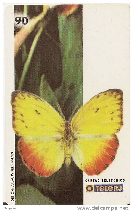 TARJETA DE BRASIL CON UNA MARIPOSAS DE TELERJ  (BUTTERFLY) - Mariposas