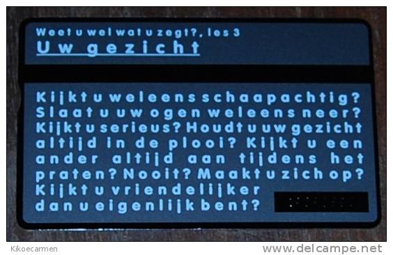 2scans NETHERLANDS Paesi Bassi Holland - Early Optical Card Lessons Communication 10 Gulden 45U Modern Art Face - Openbaar