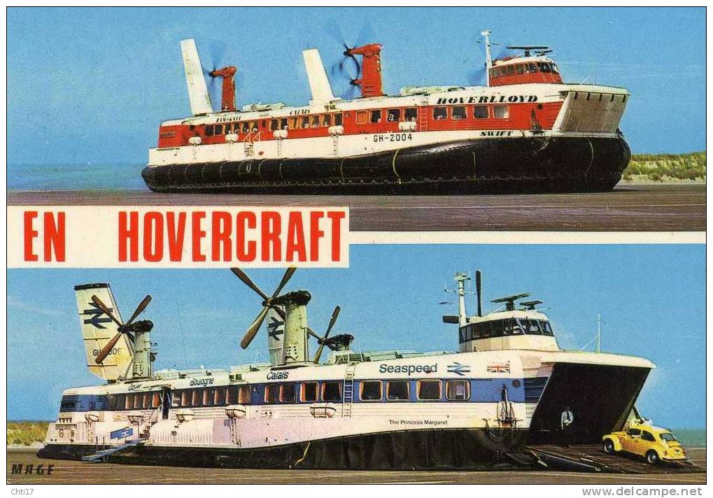 CALAIS LIGNES D  HOVERCRAFT  HOVERLLOYD ET SEASPEED   EDIT  MAGE CIRC NON - Calais