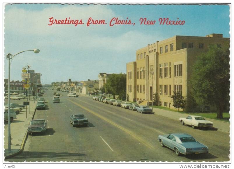 Clovis NM New Mexico, Street Scene, Autos, Courthouse, On C1960s Vintage Postcard - Sonstige & Ohne Zuordnung