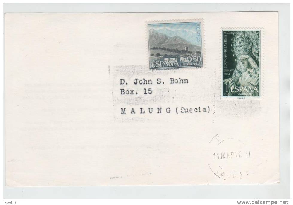 Spain Card Sent To Sweden Madrid 11-3-1970 - Cartas & Documentos