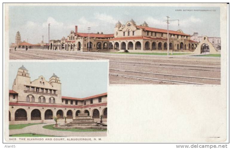 Albuquerque NM New Mexico, Alvarado Hotel Fred Harvey, Detroit Photographic Co., On C1900s/10s Vintage Postcard - Albuquerque