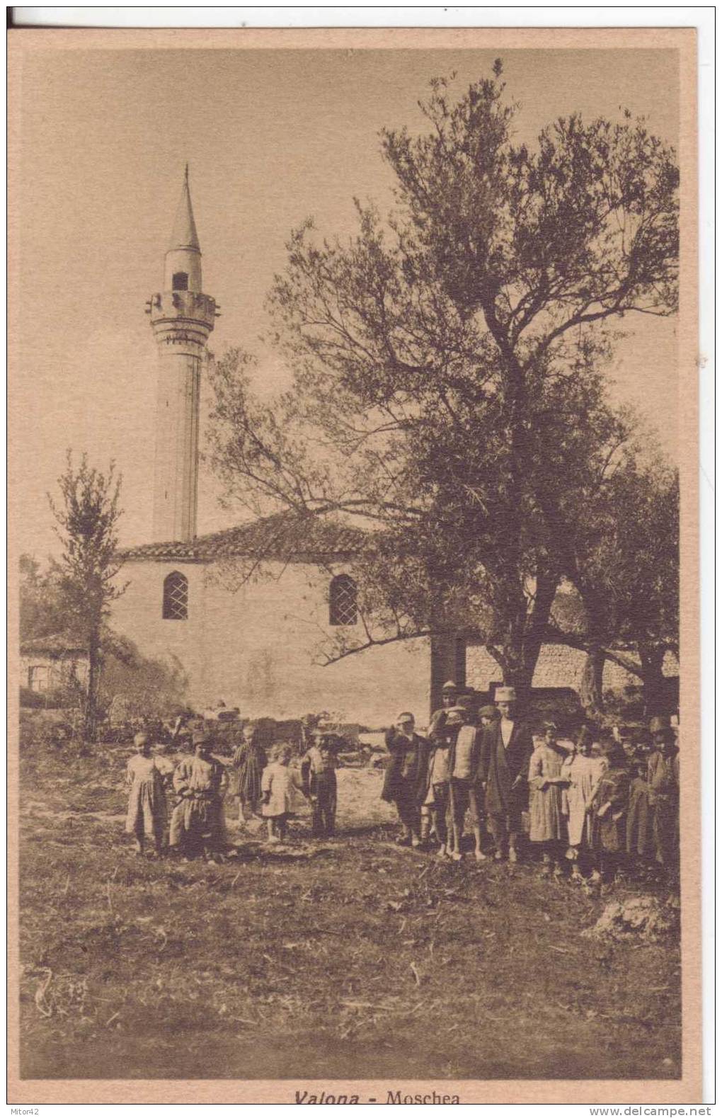19-Albania-Ex Italia-Occupazione Valona-Moschea-Molto Animata. - Albania