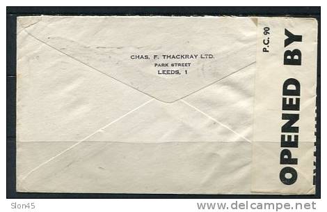 Great Britain 1943  Cover Sent To USA Censored - Revenue Stamps