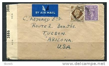 Great Britain 1943  Cover Sent To USA Censored - Fiscaux