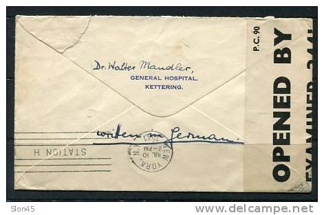 Great Britain 1941  Cover Sent To USA Censored - Steuermarken