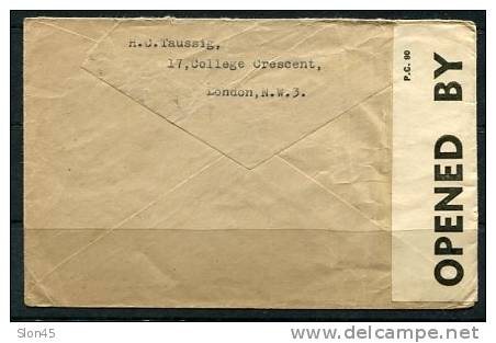 Great Britain 1941  Cover Sent To USA Censored - Fiscaux