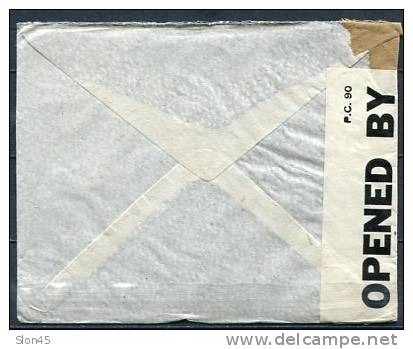 Great Britain 1943  Cover Sent To USA Censored - Fiscale Zegels