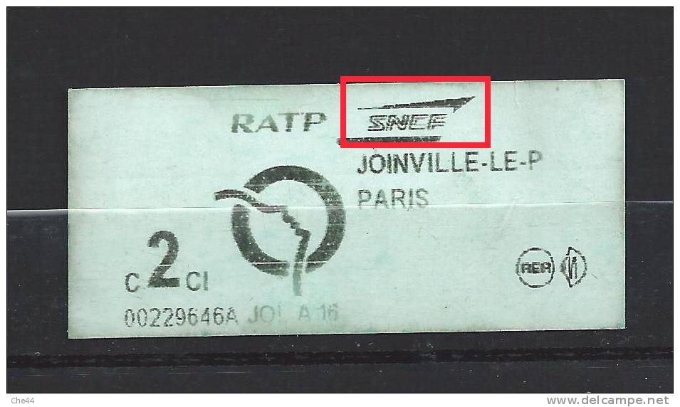 Ticket RATP SNCF. (Voir Commentaires) - Europe