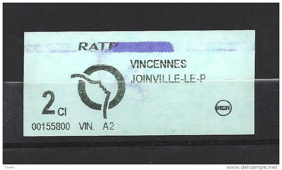 Ticket RATP. (Voir Commentaires) - Europe