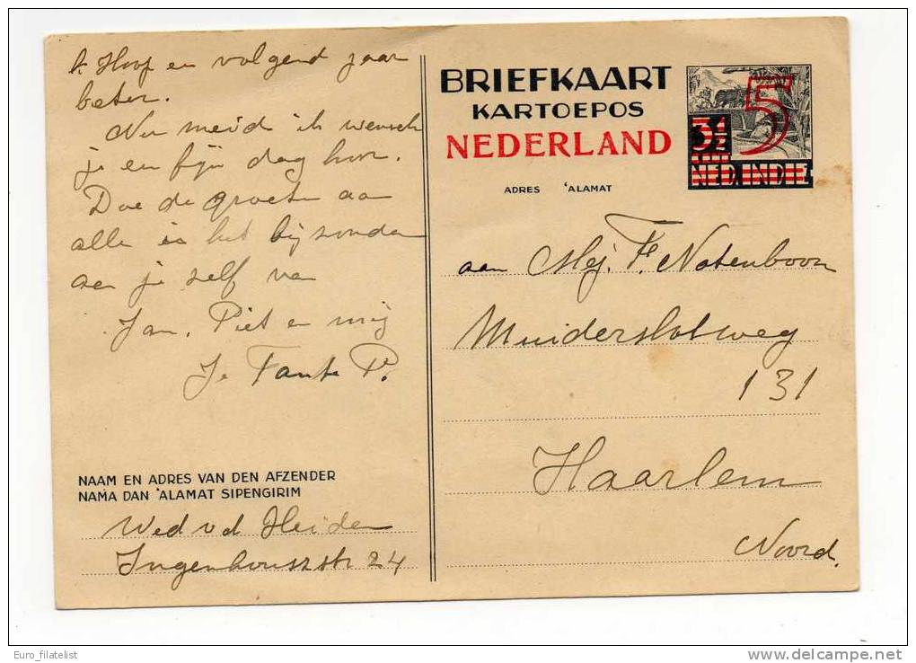 Nederland, Briefkaart  G63 Dd 30-9-45 Den Haag Naar Haarlem / Geen Zichtbare Stempels / Notenboom / V.d. Heiden - Postal Stationery