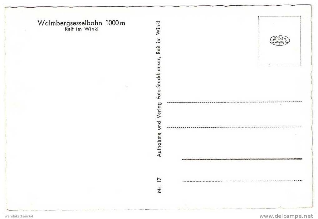 AK 17 Walmbergsesselbahn 1000 m Reit im Winkl Mehrbild 4 Bilder Echte Photographie Aufnahme und Verlag Foto-Stockklauser
