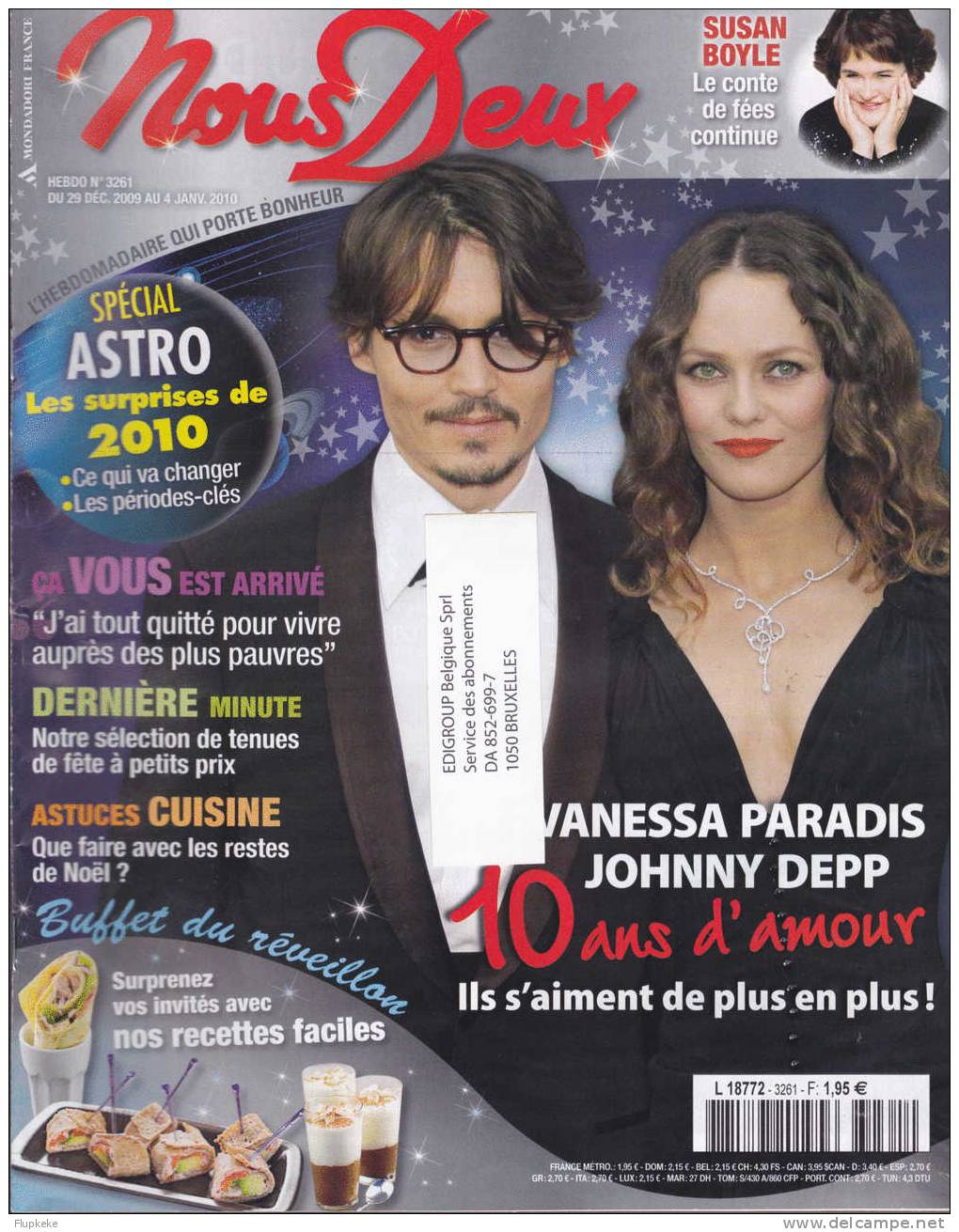 Nous Deux 3261 Décembre 2009 Vanessa Paradis Et Johnny Depp 10 Ans D´Amour - People