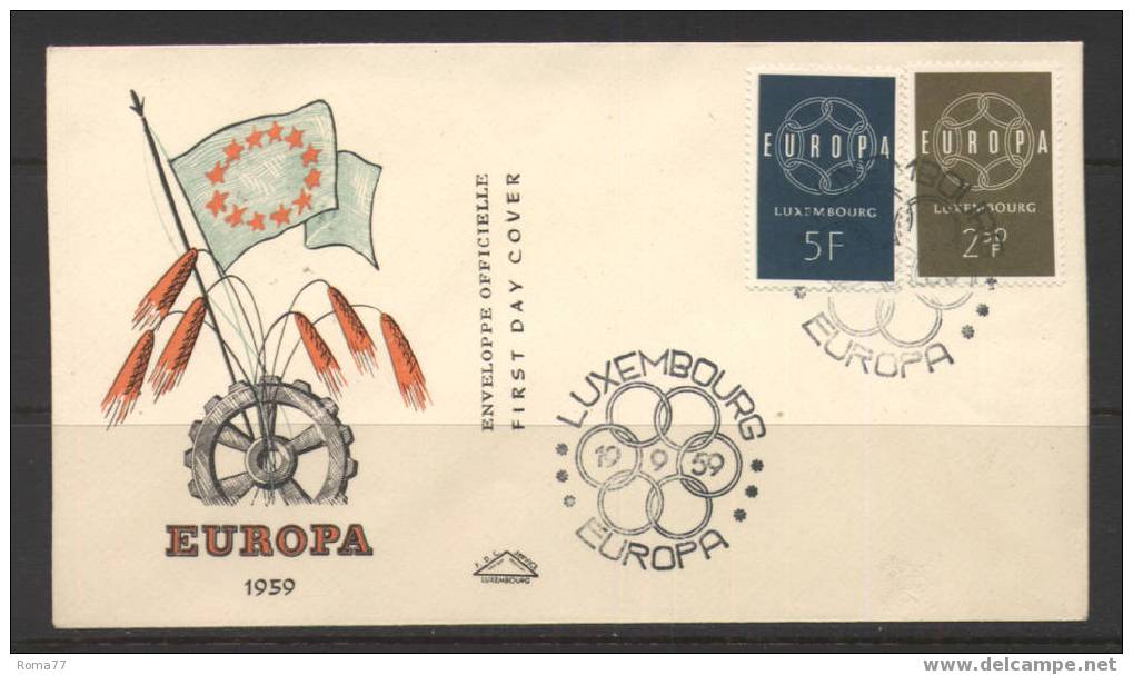 SPE599 - LUSSEMBURGO , FDC EUROPA  DEL 1959 - FDC