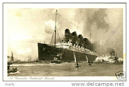 MARINA CUNARD LINE MAURETANIA TRANSATLANTIQUE 1930 - Paquebote