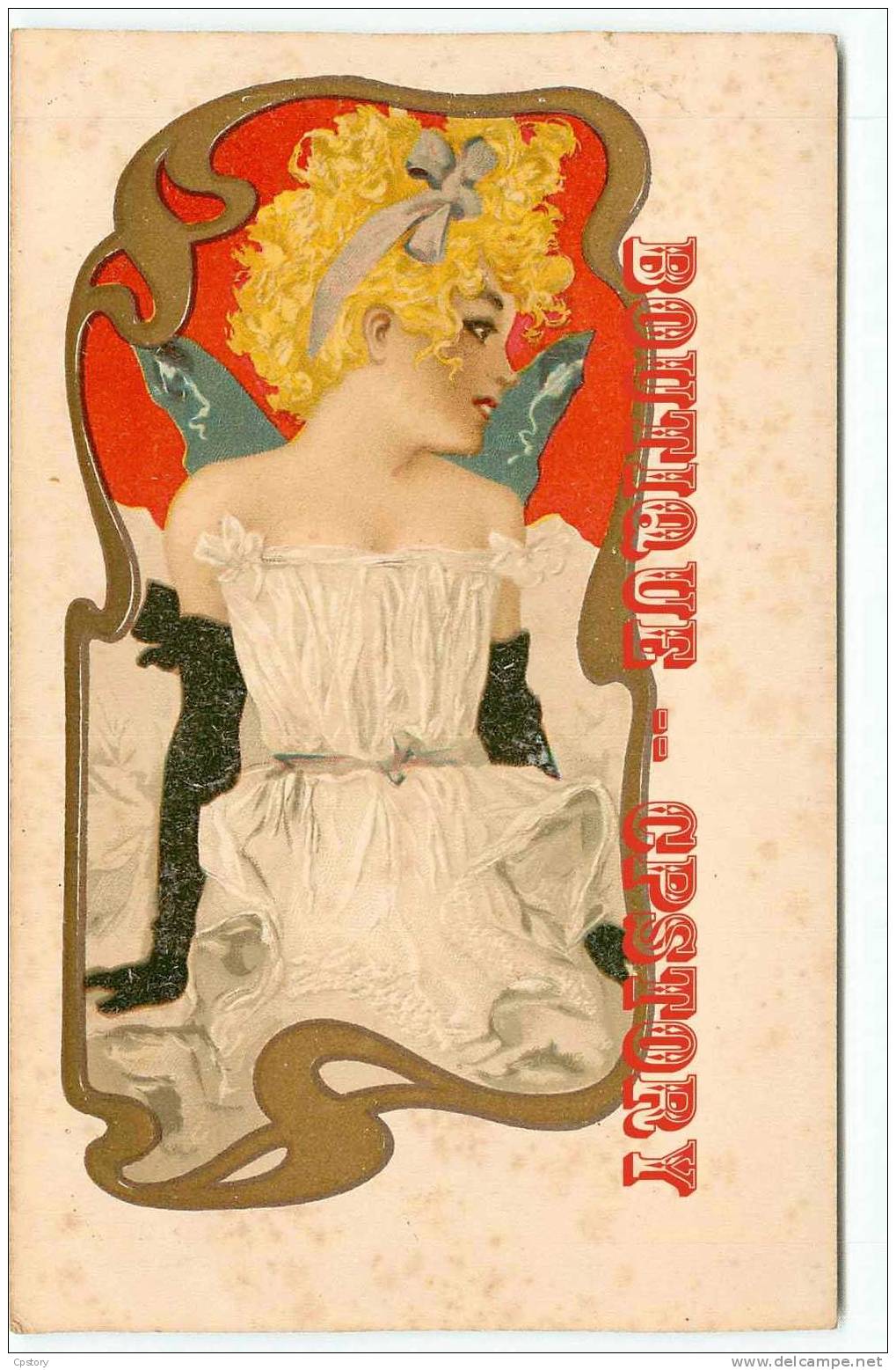 ART NOUVEAU - Jeune Fille - Cliché 1900 - Dos Scané - Ante 1900