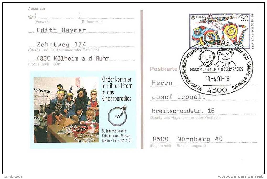 Germany 1990 / Europa - Postal Stationery - 1990