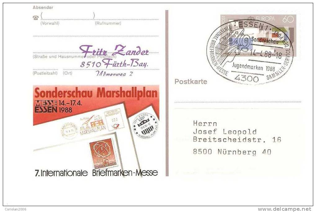 Germany 1988 / Europa - Postal Stationery - 1988