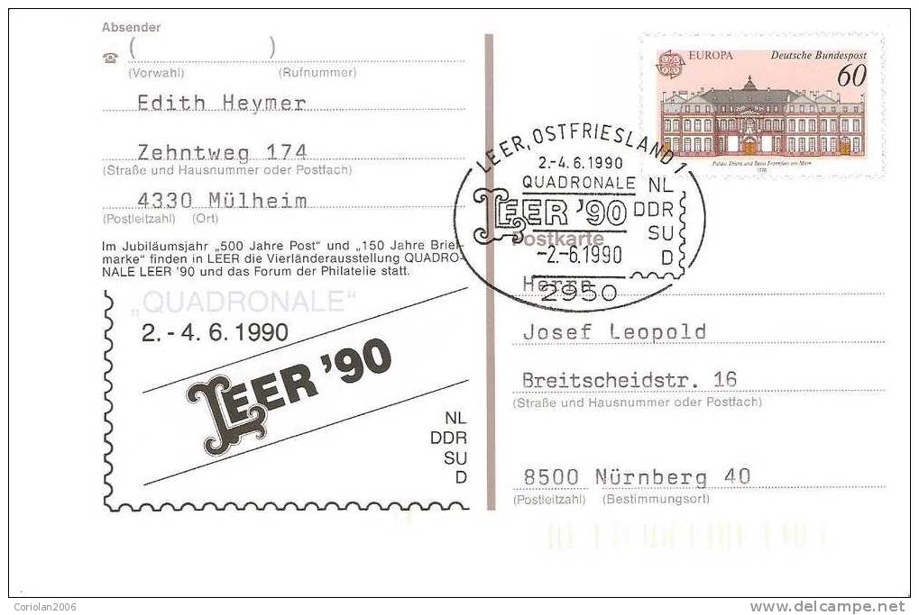 Germany 1990 / Europa - Postal Stationery - 1990