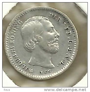NETHERLANDS 5 CENTS WREATH FRONT WILLEM HEAD BACK 1863 AG SILVER VF KM91 READ DESCRIPTION CAREFULLY !!! - 1849-1890 : Willem III