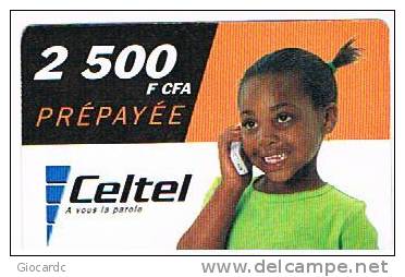 GABON - CELTEL (GSM RECHARGE) - GIRL  - USED  -  RIF. 592 - Gabon