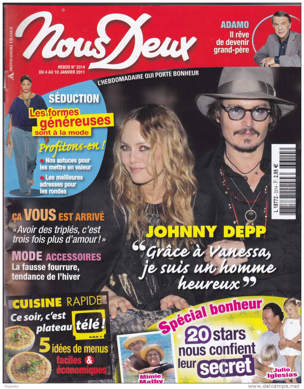 Nous Deux 3314 Janvier 2011 Johnny Depp Est Un Homme Heureux Grâce à Vanessa Adamo Rêve De Devenir Grand-Père - Gente