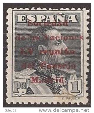ES465-L3969..España Spain Espagne SOCIEDAD DE NACIONES ALFONSO XIII.1929 (Ed 465*).con Charnela.MAGNIFICA - Nuevos