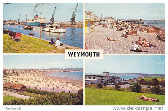 ROYAUME UNI WEYMOUTH THE HARBOUR THE BEACH THE BEATH AND PROMENADE THE BAY FROM OVERCOMBE - Weymouth