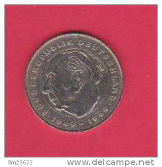 Deutsche Mark - 2 D-Mark - 1978 F Th.Heuss - Auflage 3,8 Mill. Zustand GUT - 2 Scan - - 2 Marcos