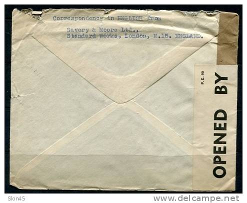 Great Britain 1942 Cover Sent To USA Censored - Fiscali
