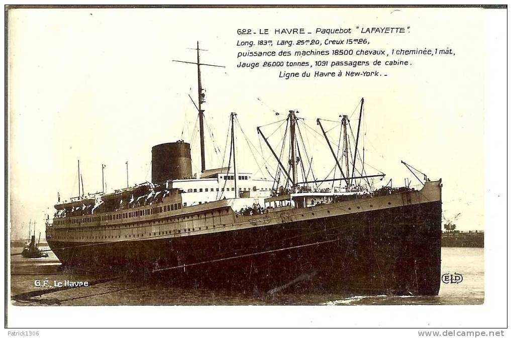 CPA  Bateau "LAFAYETTE" Au Havre  3786 - Steamers