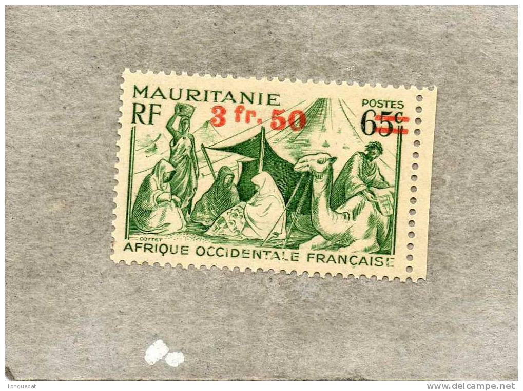 MAURITANIE : Campement Nomade- : Chameaux, Tente ,nomades- Timbres Gravés -Timbres De 1938, Surchargé - Gebruikt