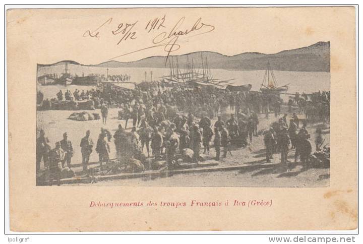France - 1917 - Franchise Militaire Sur Carte Postale Du Débarquement Anglo-français à Itea - 29-12-17 - Prima Guerra Mondiale