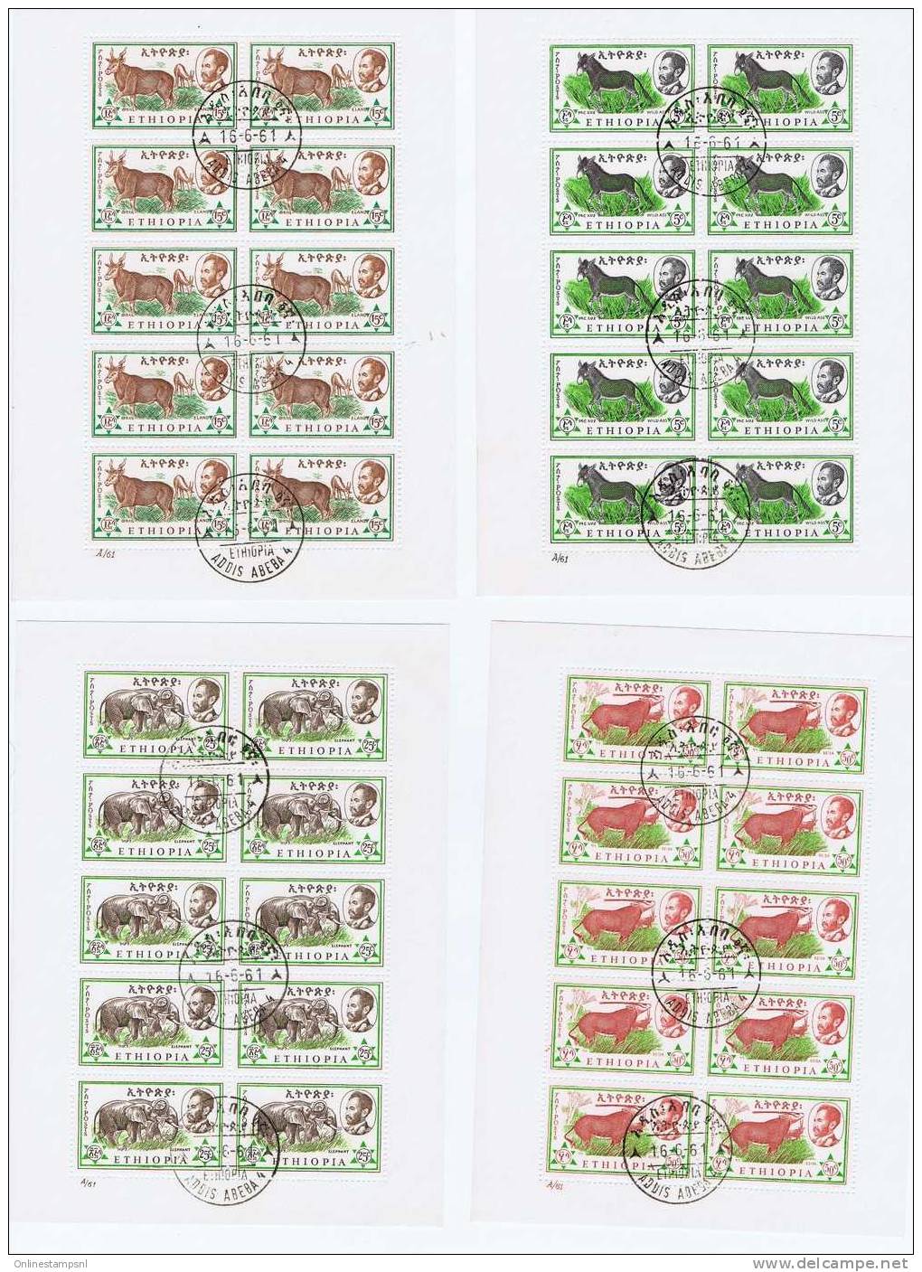 Ethiopia : 1961 4 Blocks Used Michel Nrs 408,409,410,412 - Ethiopië