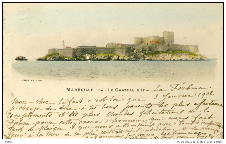 Marseille - Joli Vu Couleur Du Château D'If - 1902 - Précurseur ( Voir Verso ) - Château D'If, Frioul, Islands...