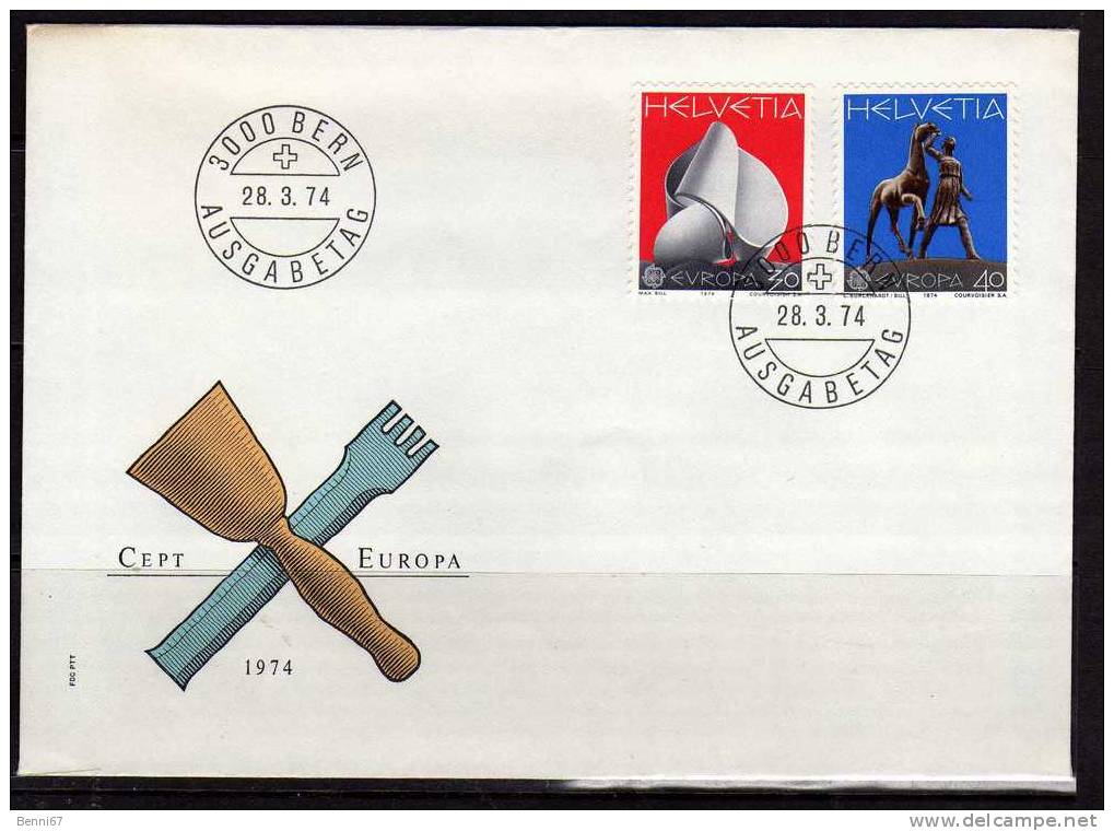 SUISSE Schweiz 1974 Europa Yv 954/55 FDC - 1974