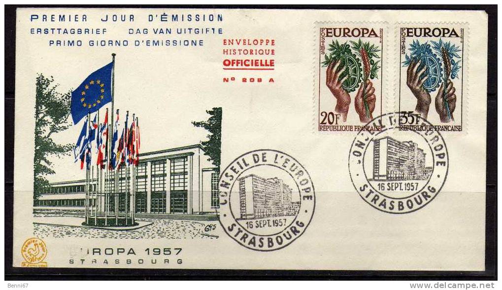 FRANCE1957 Europa Yv 1122/23 FDC - 1957