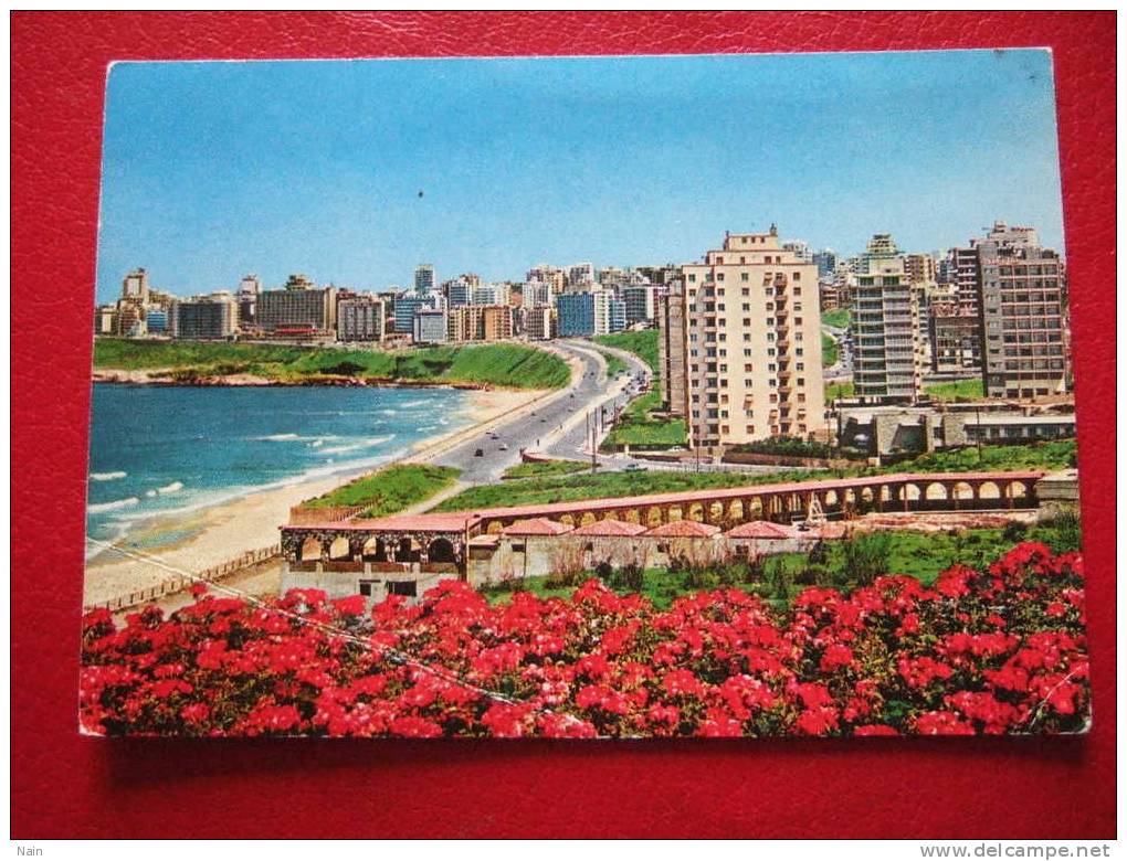 LIBAN - BEYROUTH MODERNE - LES GRANDS HOTELS EN FACE DE LA PLAGE " RAML - EL - BAIDA "- 1 Pli - Libano