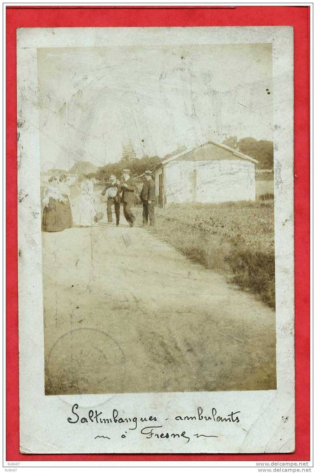 * Carte Photo Voyagée 1905-Satimbanques Ambulants à FRESNES(3 Couples) - Fresnes