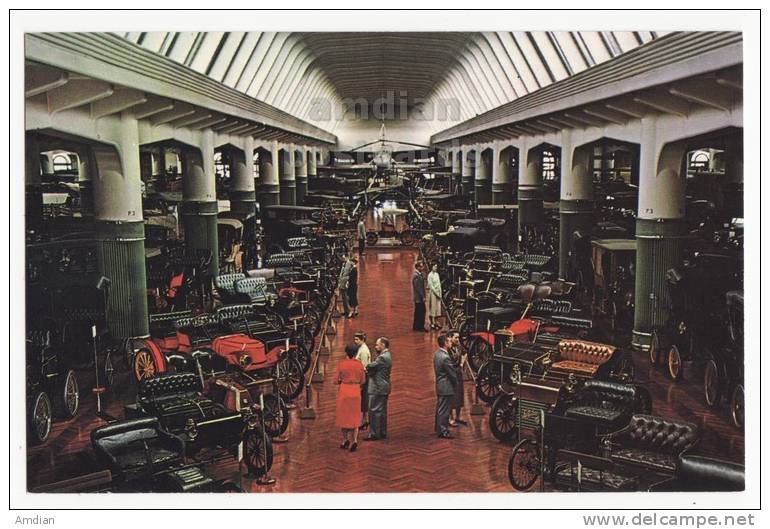 USA DEARBORN MI, HENRY FORD MUSEUM ANTIQUE AUTOMOBILES CARS, 1950s-1960s Vintage Postcard - Dearborn
