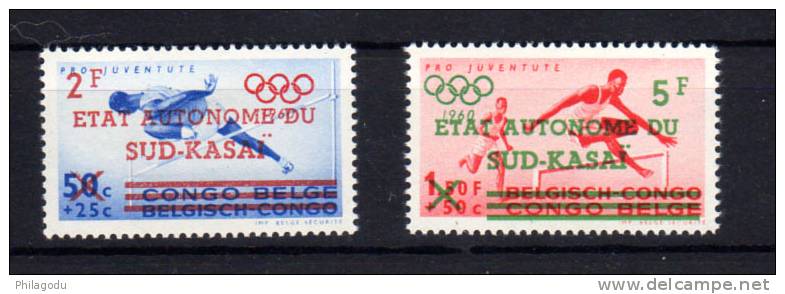 Sud-Kasai 1960,olympiques De Rome Surchargés, 18 / 19**, Cote 140 € - Süd-Kasai