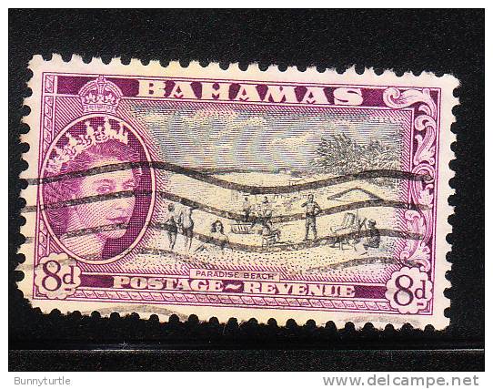 Bahamas 1954 QE Paradise Beach 8p Used - 1859-1963 Colonie Britannique