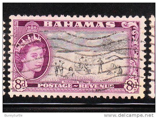 Bahamas 1954 QE Paradise Beach 8p Used - 1859-1963 Crown Colony