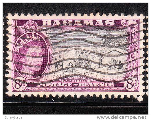 Bahamas 1954 QE Paradise Beach 8p Used - 1859-1963 Colonie Britannique